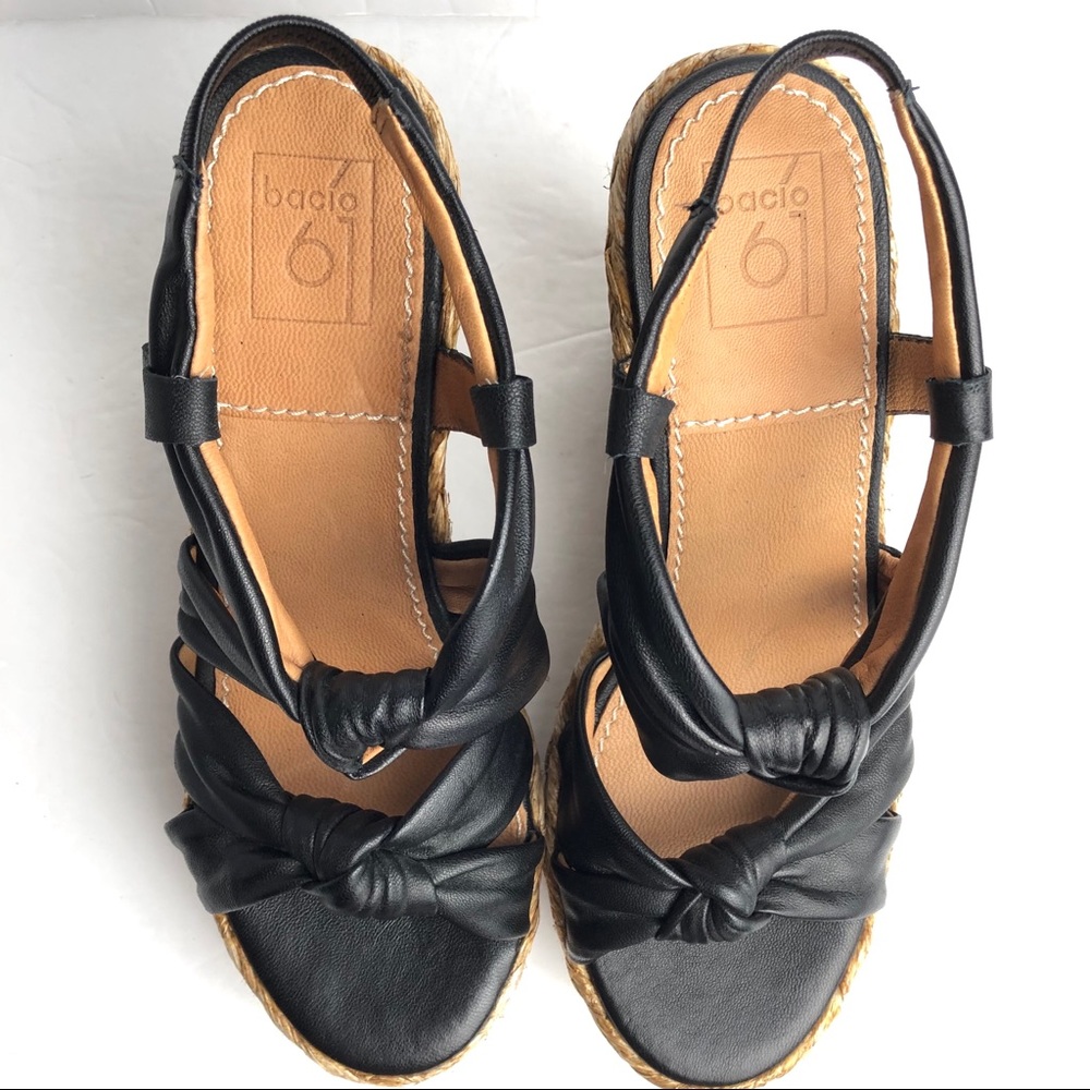 Bacio 61 leather platform wedges - Picture 4 of 9